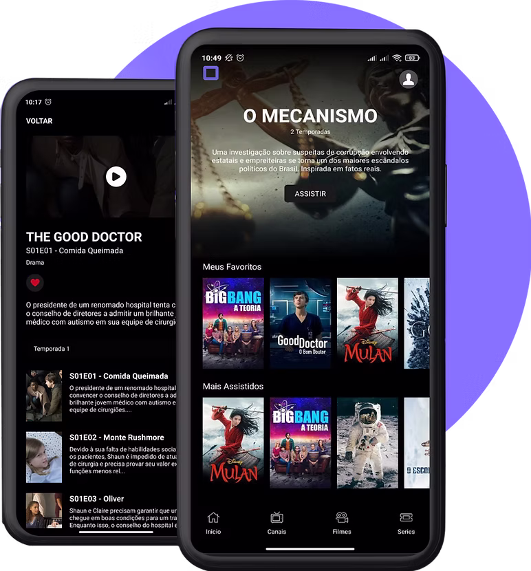 Interface do Painel Bot no Telegram e Streaming